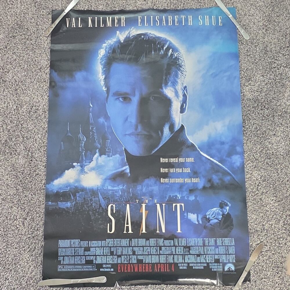 The Saint Original Paramount Movie Poster ©1997 Val Kilmer Elisabeth Shue